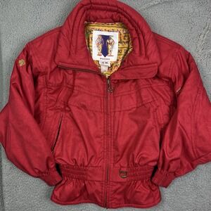 Vintage 1980's Descente Women's Ski Jacket Red Skiing‎ Coat Size 6